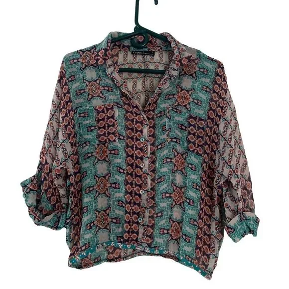 Gypsy 05 100% Silk Bohemian Blouse - Size Small - Picture 6 of 12